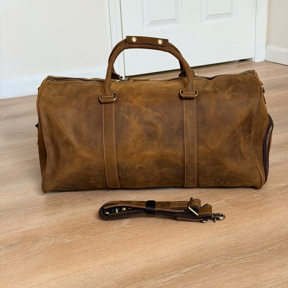Other - NWOT NEW 21” Full Grain Leather Duffel Bag Travel Weekend Gym Overnight Carry-On